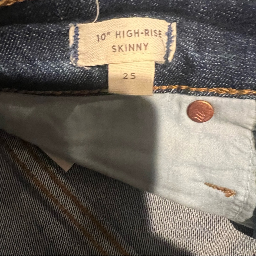 Madewell 10” high rise skinny button fly Jean size 25 - Picture 3 of 6